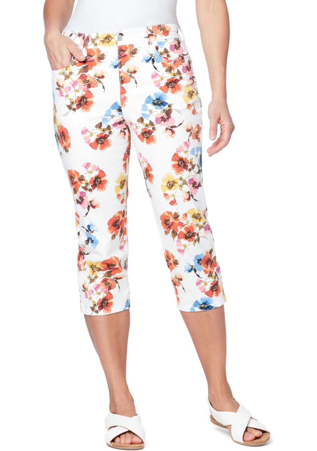 	  Womens 5 Pocket Capri Pants 