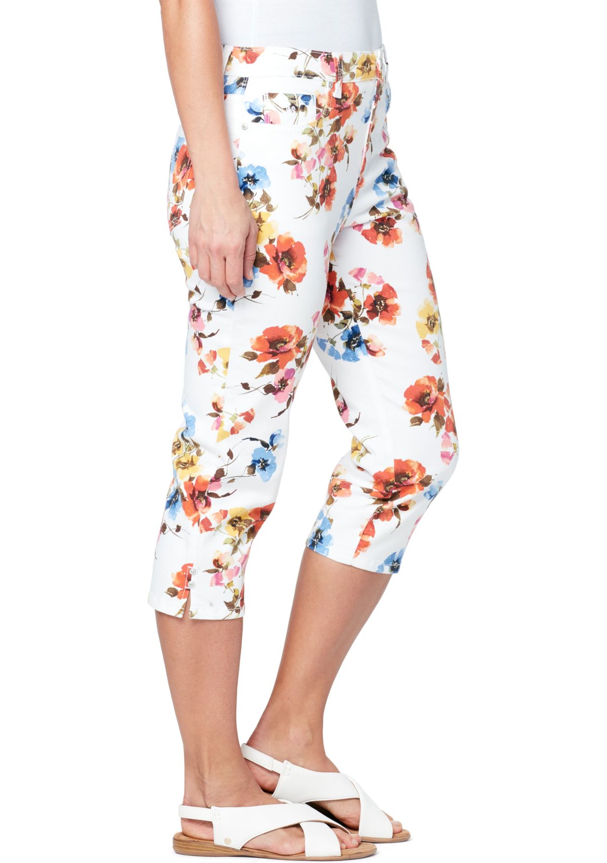 	  Womens 5 Pocket Capri Pants 