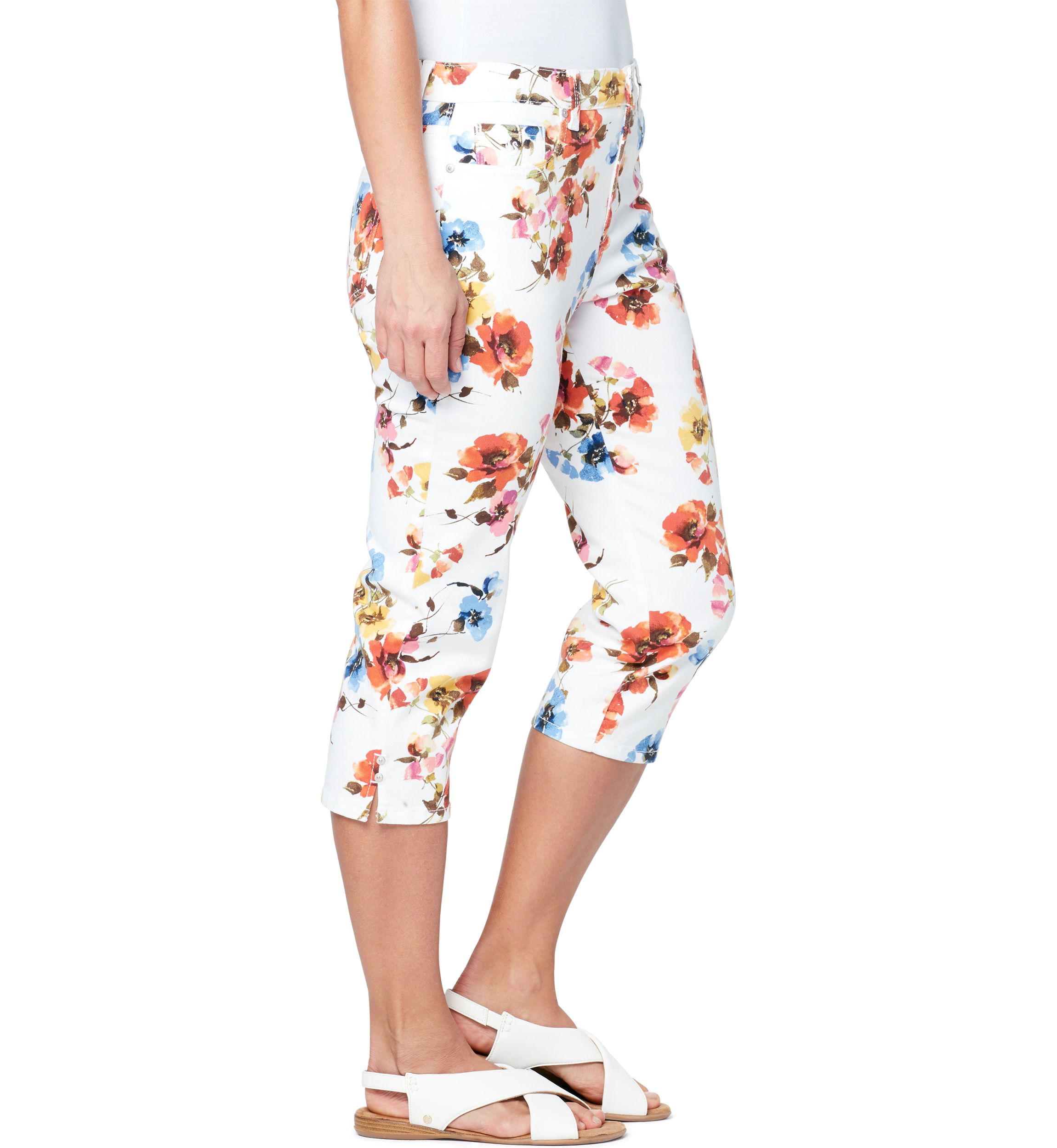 	  Womens 5 Pocket Capri Pants 
