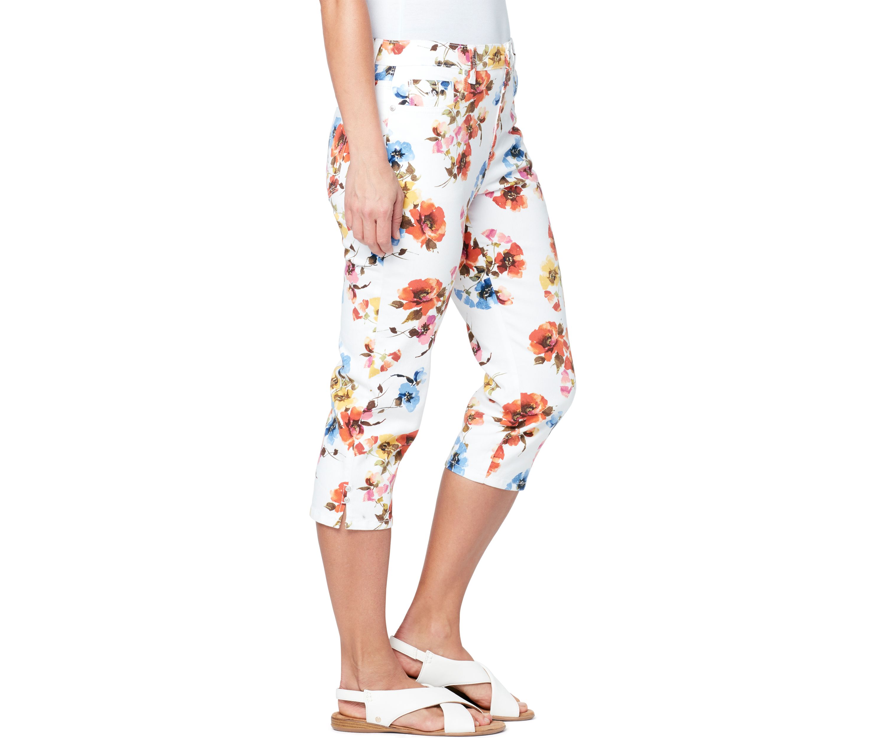 	  Womens 5 Pocket Capri Pants 