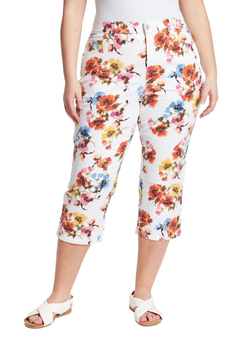 Plus Size Amanda Dream Garden Capris 