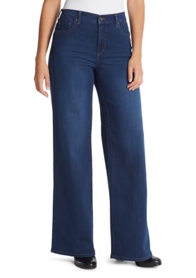 DOUBLE WAISTBAND HIGH WAIST WIDE LEG JEANS – Gloria Vanderbilt