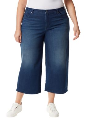 Gloria Vanderbilt Plus Size Amanda Wide Leg Cropped Pants | belk