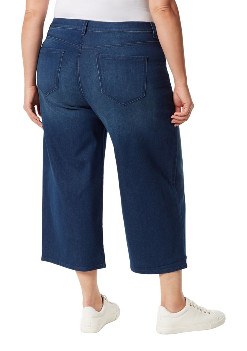 Plus Size Amanda Wide Leg Cropped Pants