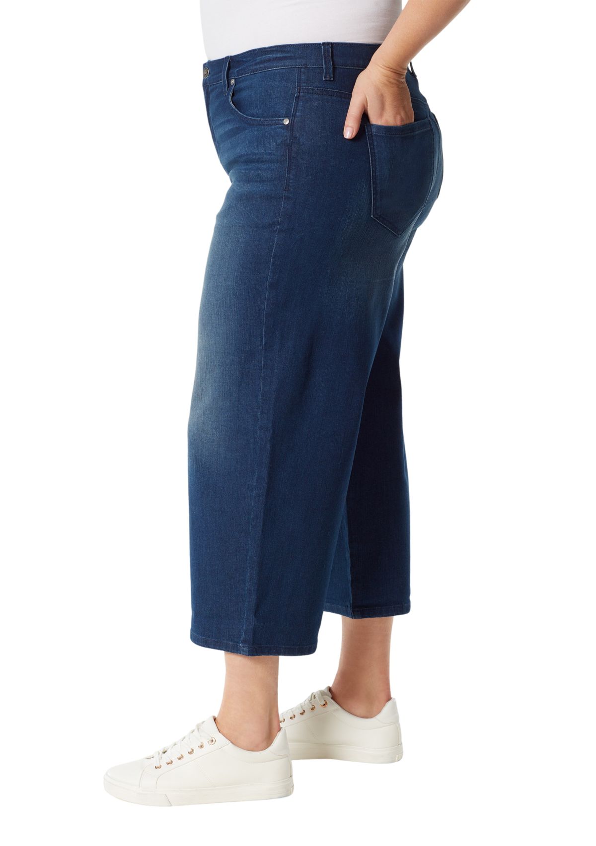 Plus Size Amanda Wide Leg Cropped Pants
