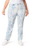 Plus Size Amanda Slim Cloud Tie-Dye Jeans