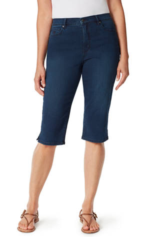 BLUE Gloria Vanderbilt Heritage Fit Skimmer Shorts Amanda Embellished Pockets 