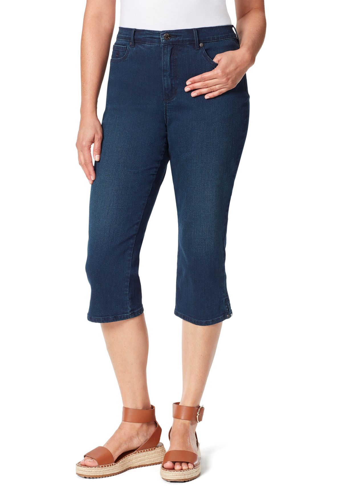 Petite Cropped Denim Capris 