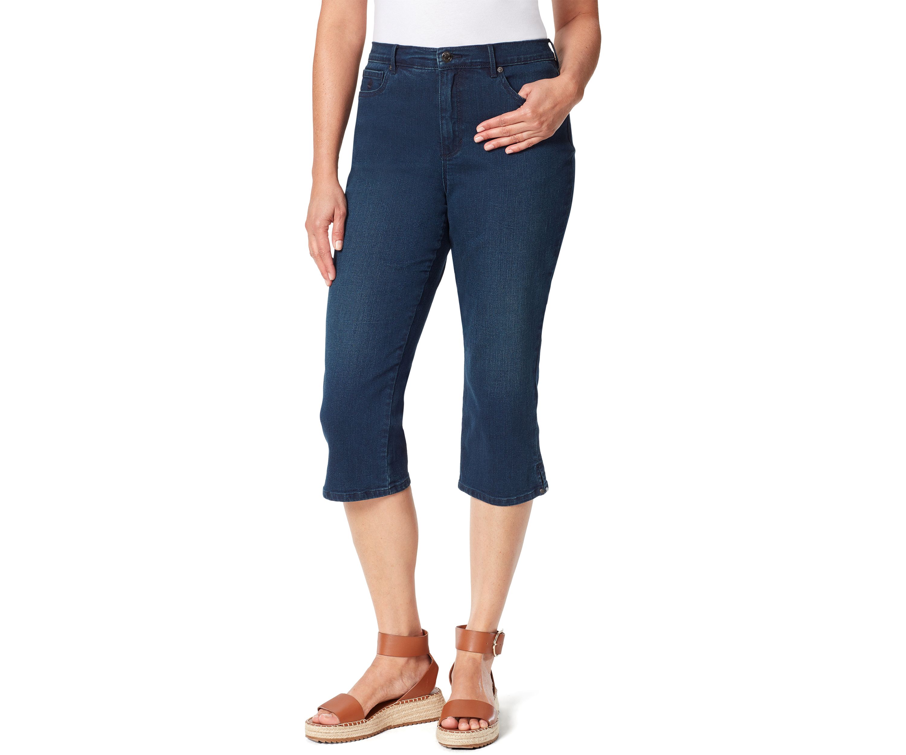 Petite Cropped Denim Capris 