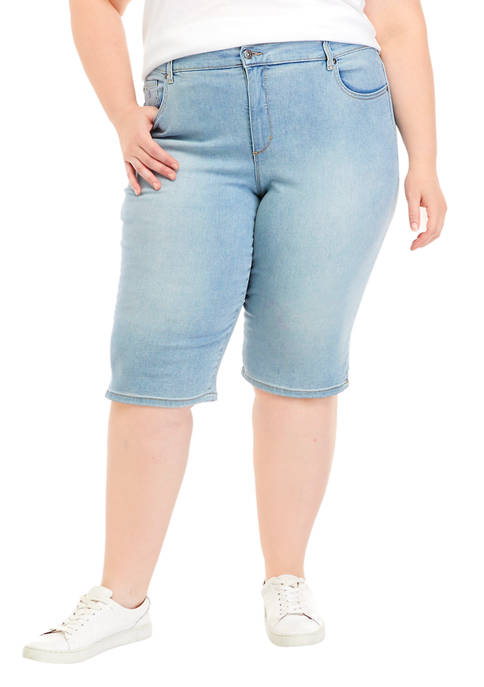 Plus Size Amanda Blue Skimmer Short Jeans