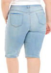 Plus Size Amanda Blue Skimmer Short Jeans