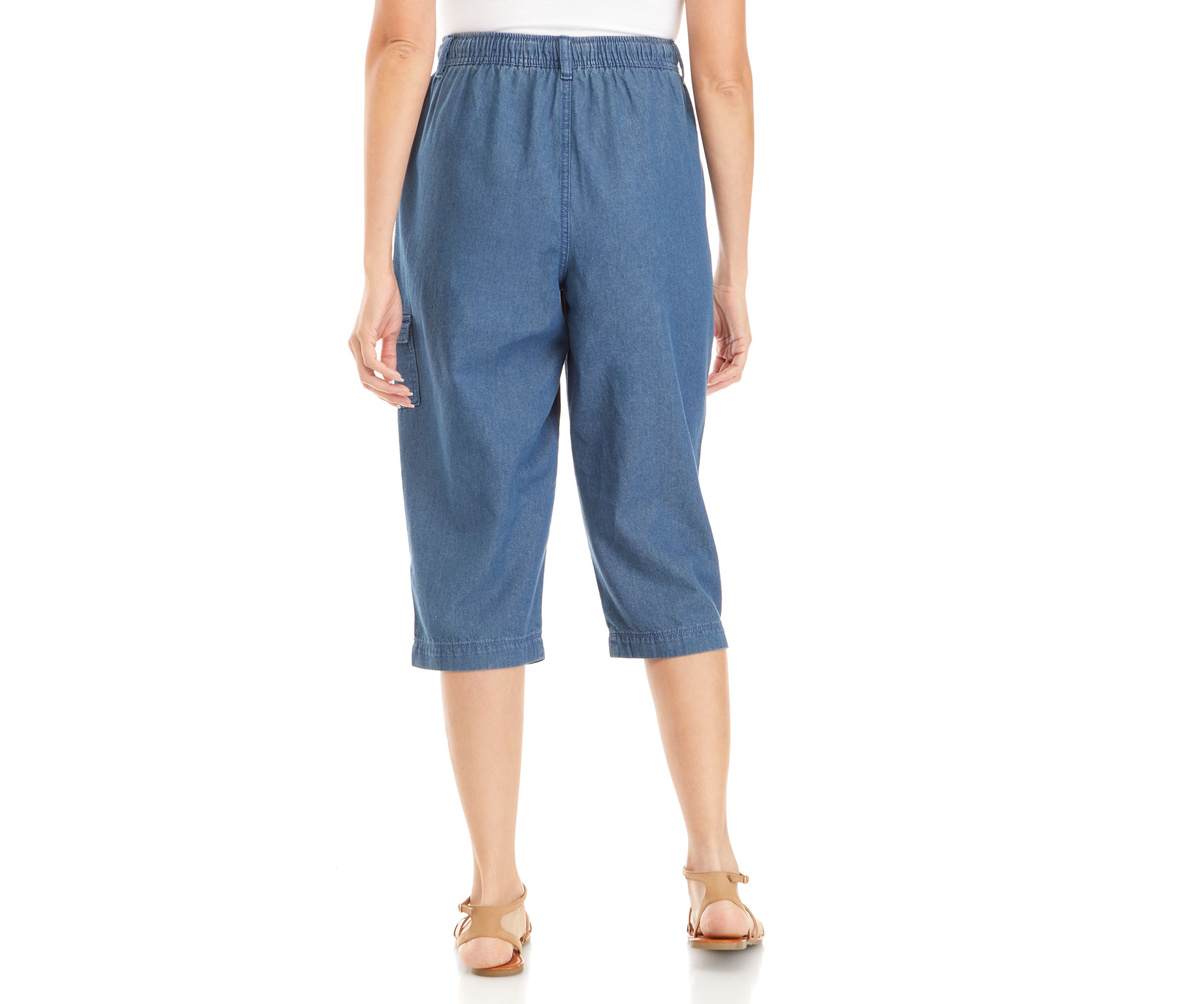 Womens Chambray Capri Pants