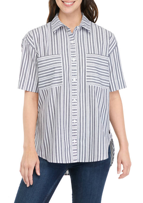 Gloria Vanderbilt Womens Amanda Short Sleeve Camp Shirt