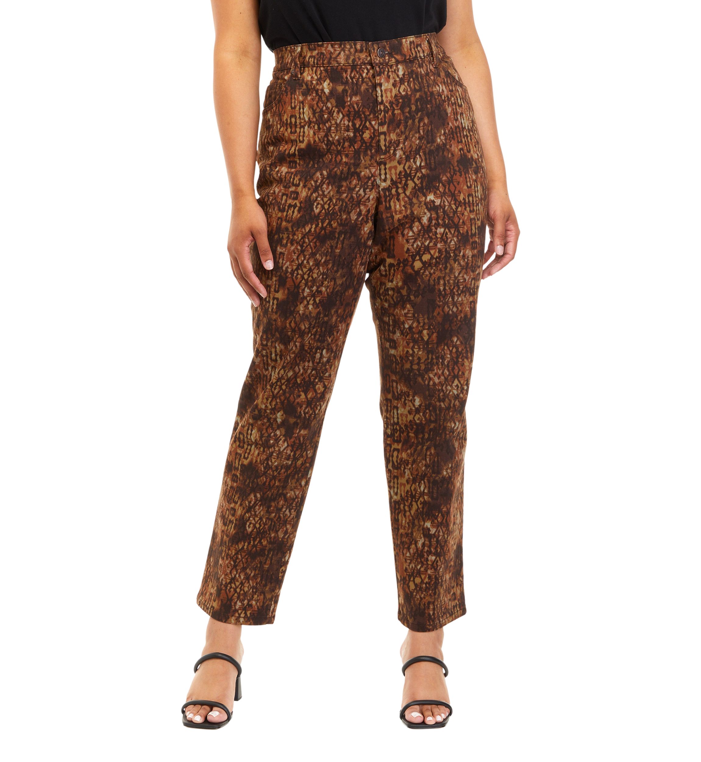 Plus Size Printed Wide Leg Pants