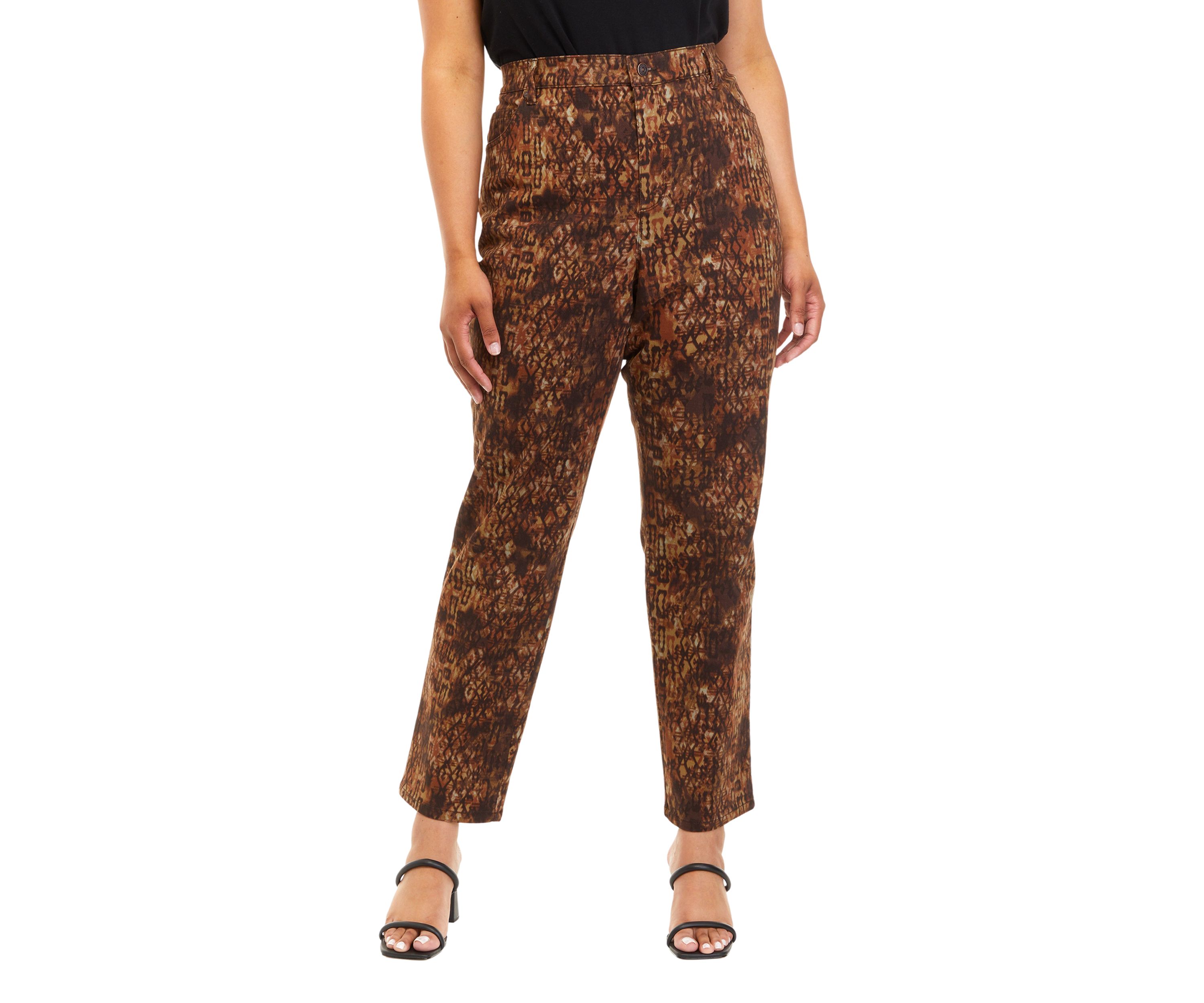 Plus Size Printed Wide Leg Pants