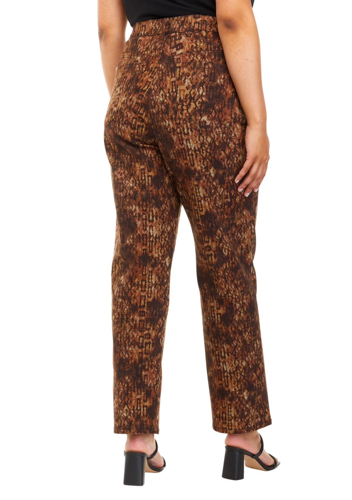 Plus Size Printed Wide Leg Pants