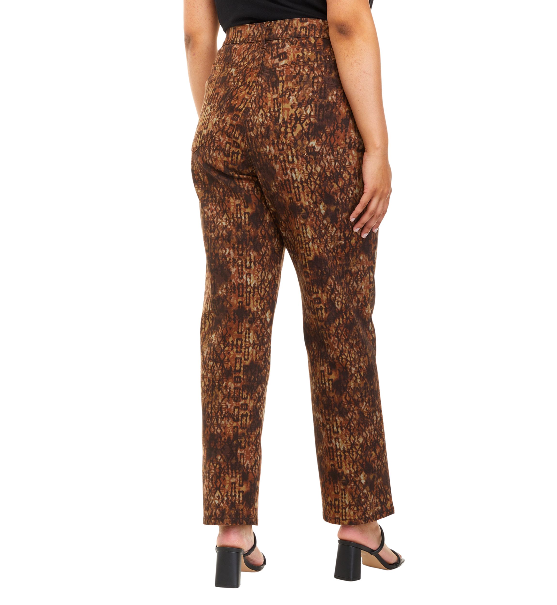 Plus Size Printed Wide Leg Pants