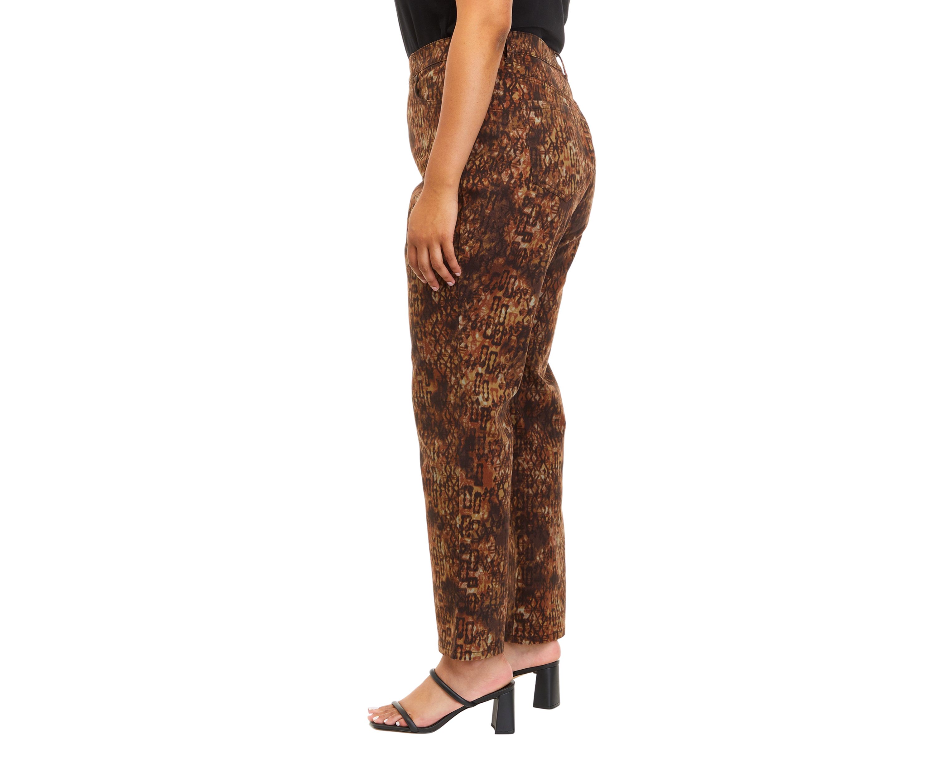 Plus Size Printed Wide Leg Pants