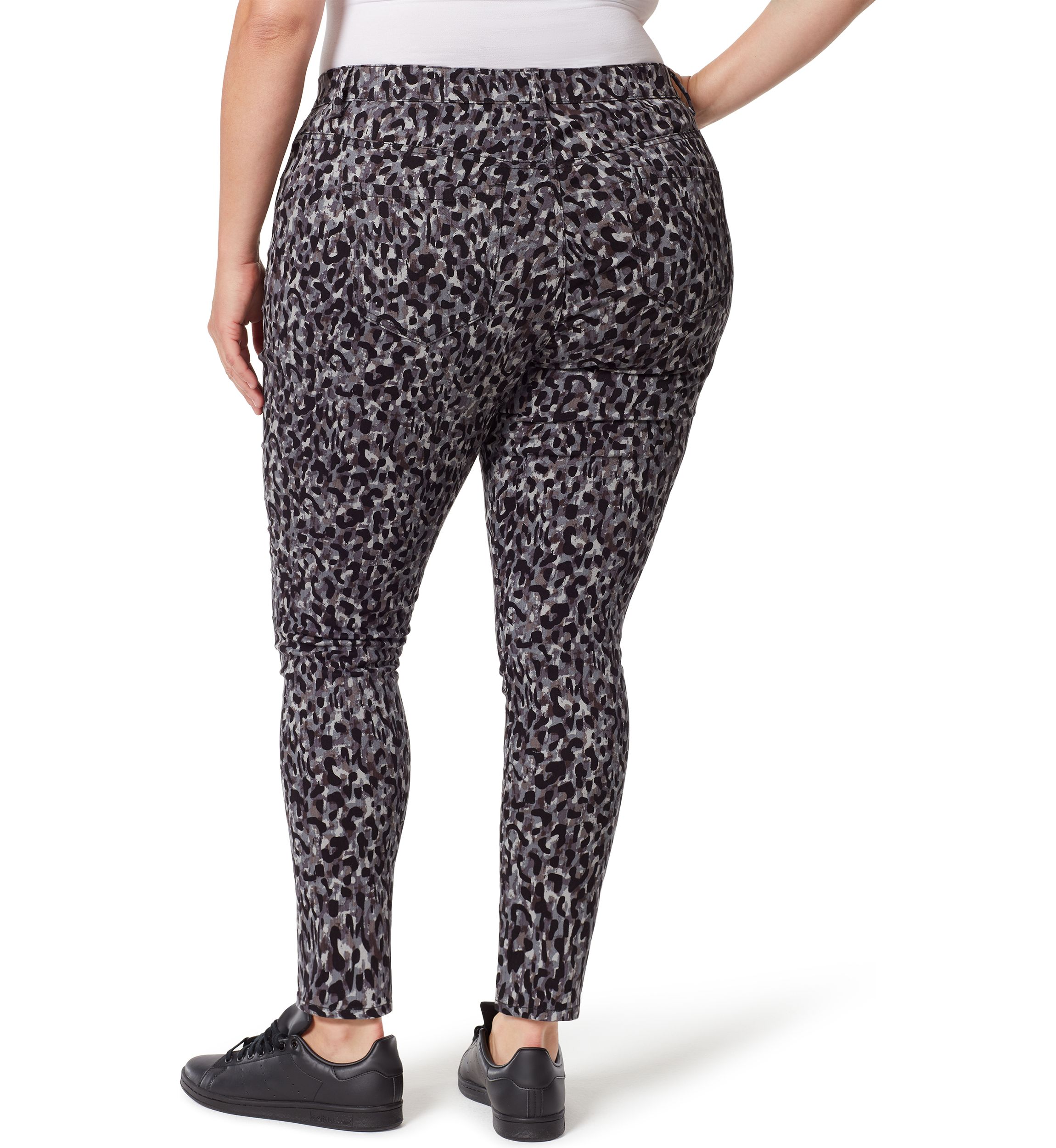 Plus Size Amanda Skinny Groove Leopard Print Jeans