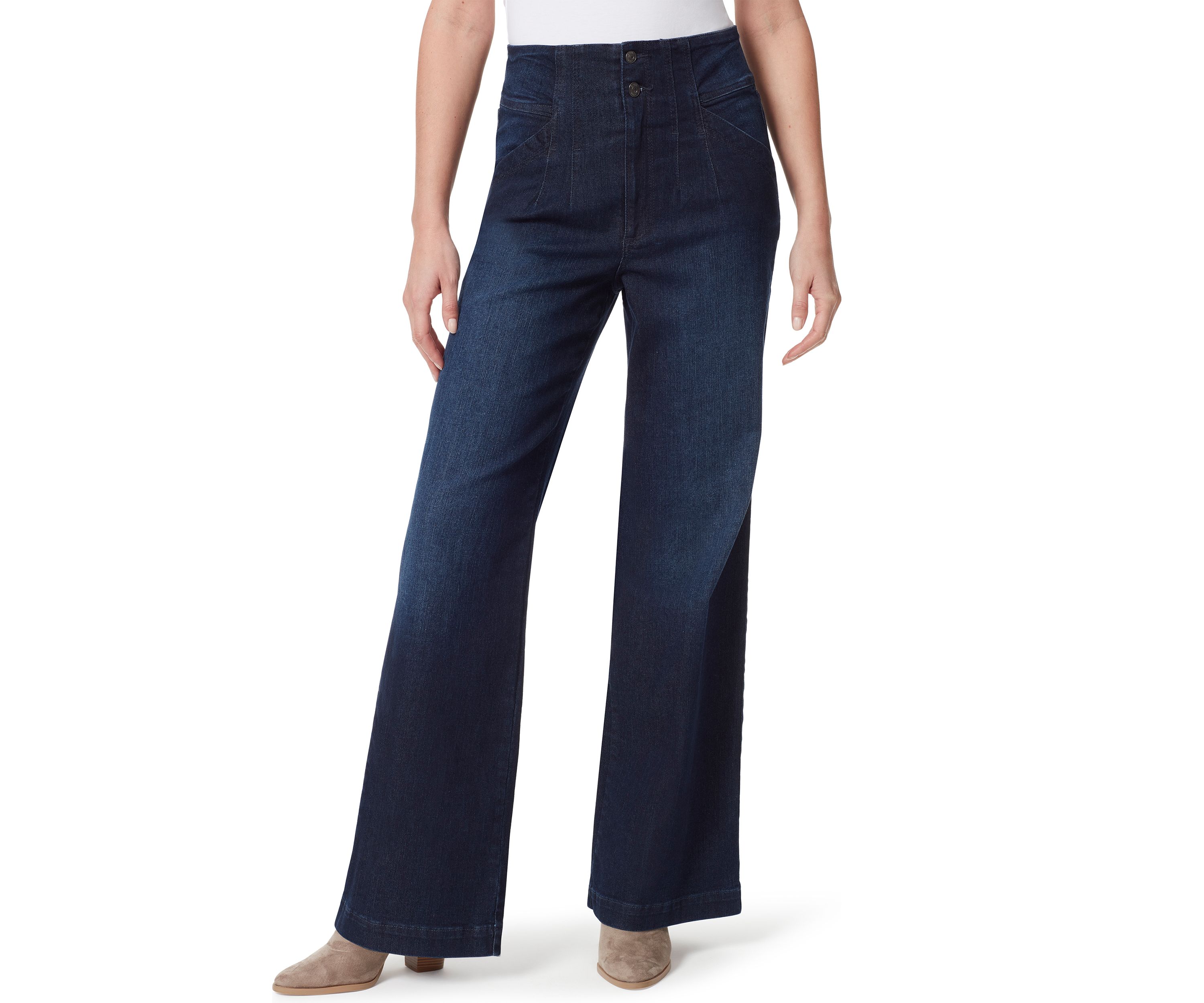 Womens High Rise Wide Leg Jeans
