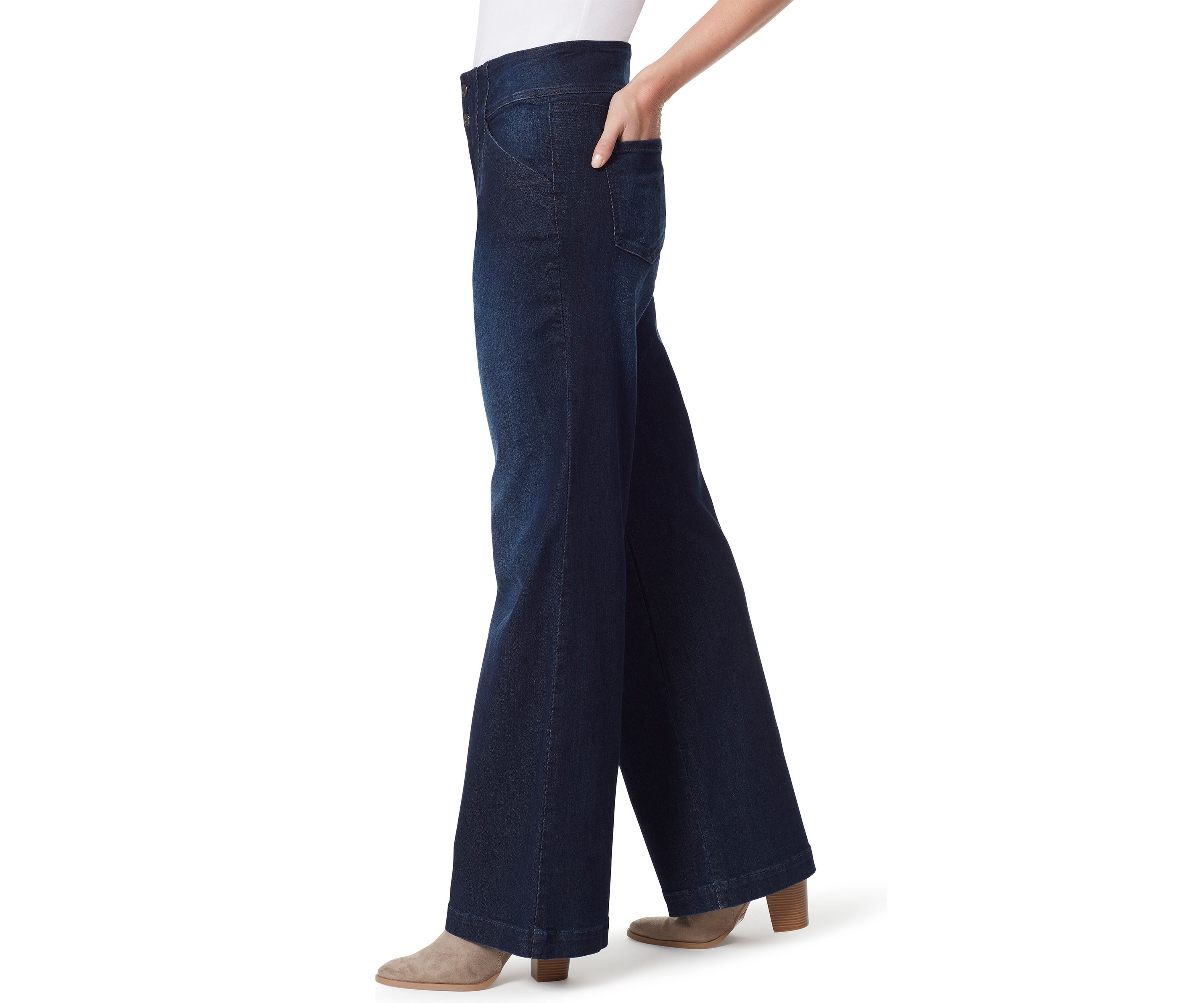 Womens High Rise Wide Leg Jeans