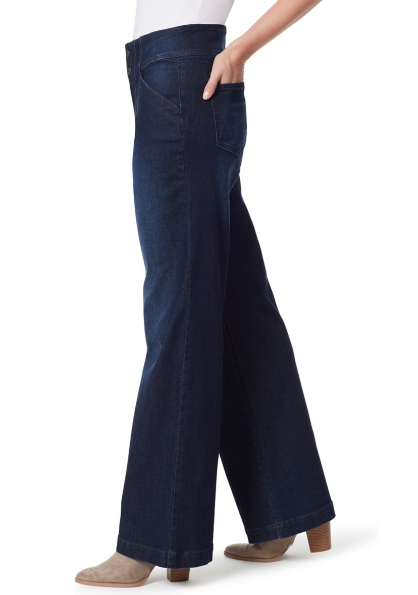 Womens High Rise Wide Leg Jeans