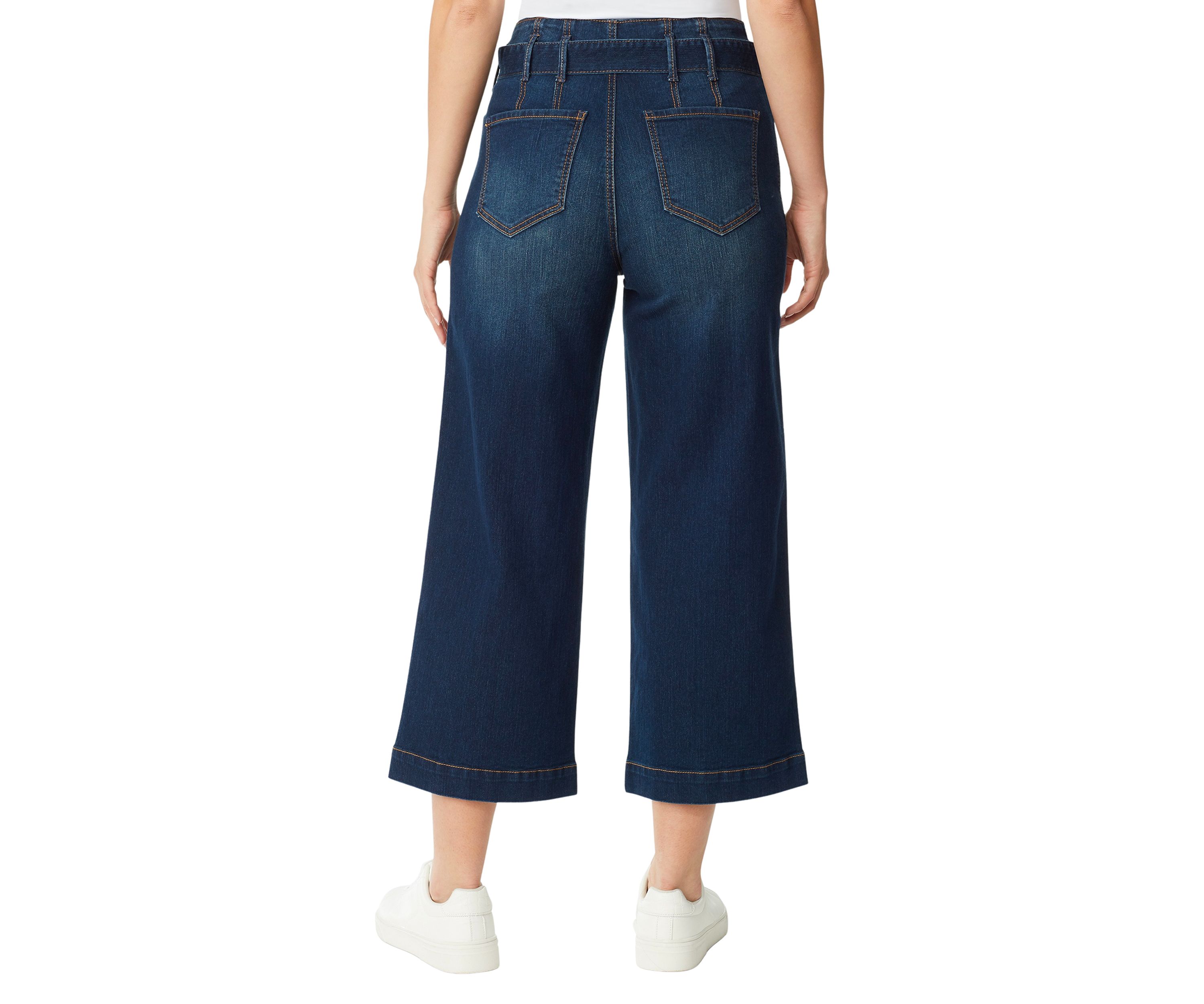 Womens Belted Crop Trouser Pants