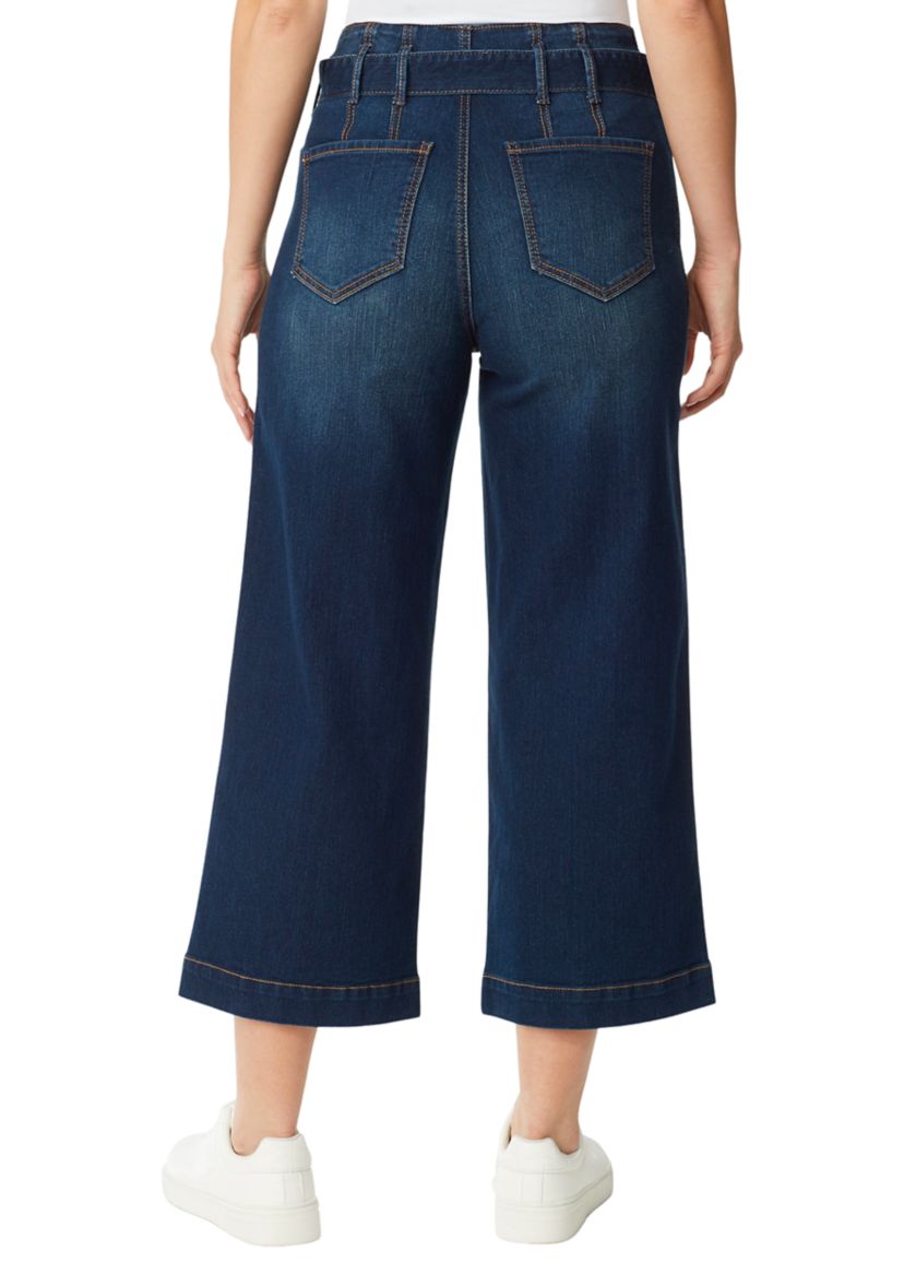 Womens Belted Crop Trouser Pants
