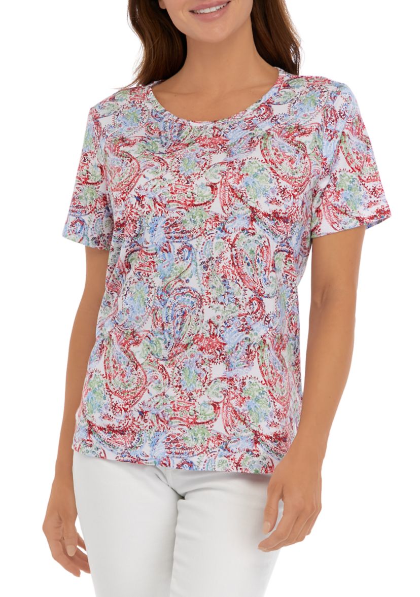 Womens Short Sleeve Paisley T-Shirt 
