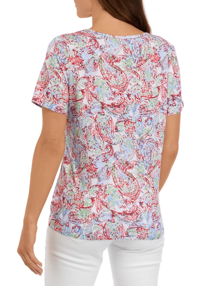 Womens Short Sleeve Paisley T-Shirt 