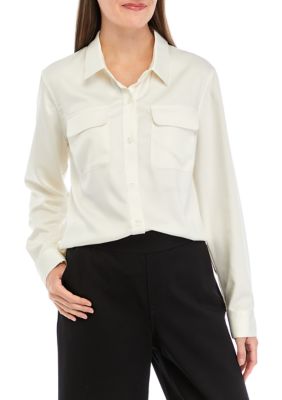 Gloria Vanderbilt Women's Devyn Woven Bleached Linen Top | belk