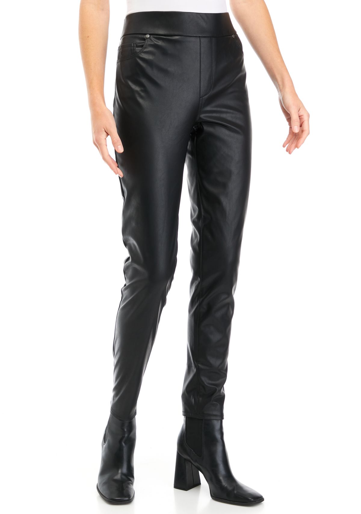 Womens Avery Slim Faux Leather Pants