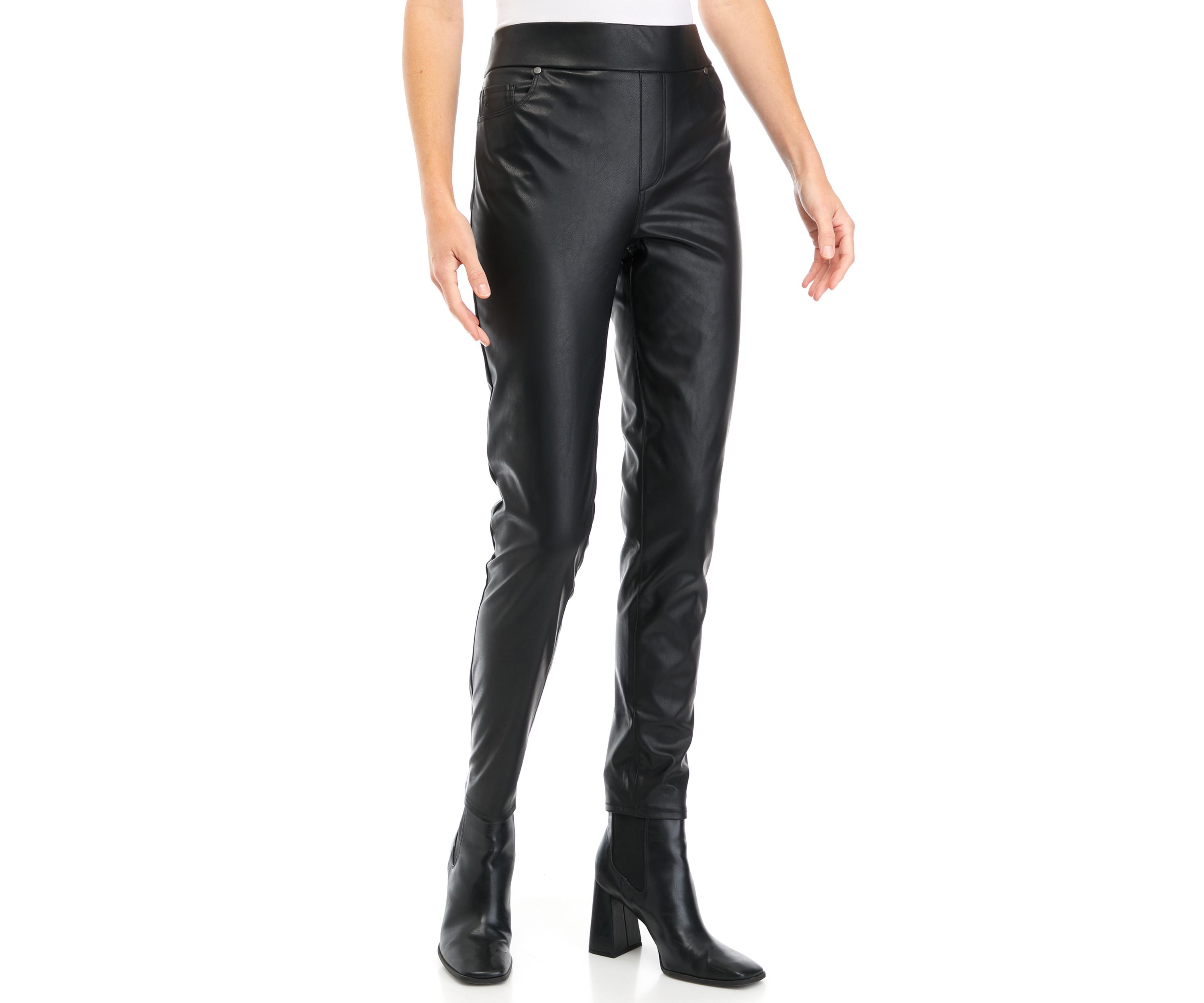 Womens Avery Slim Faux Leather Pants
