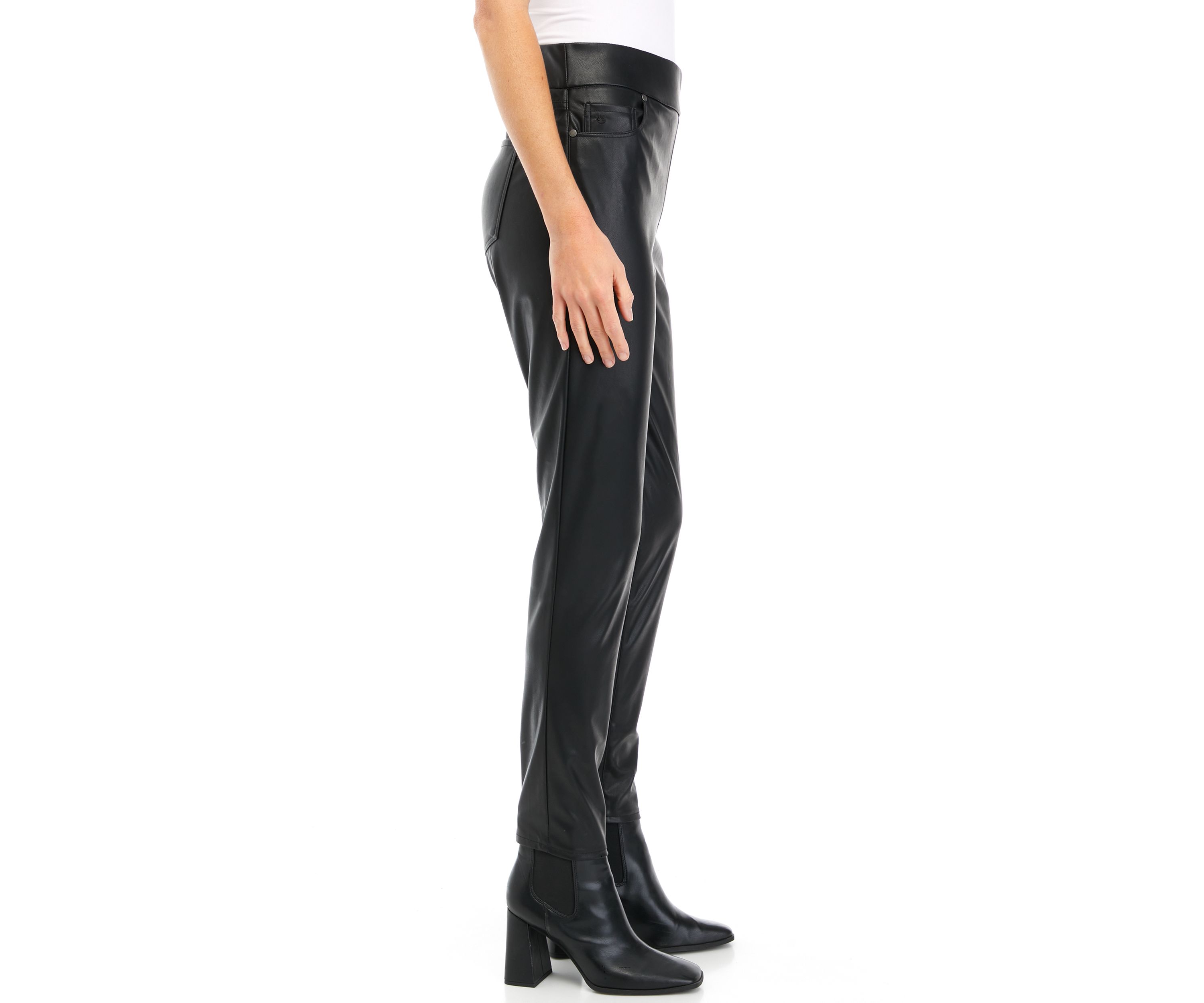 Womens Avery Slim Faux Leather Pants