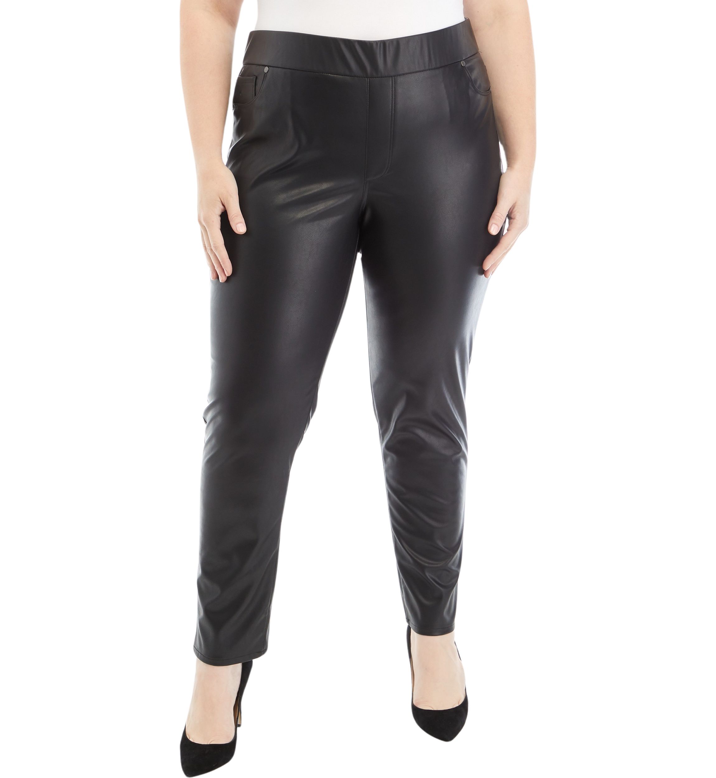 Plus Size Avery Slim Faux Leather Pants