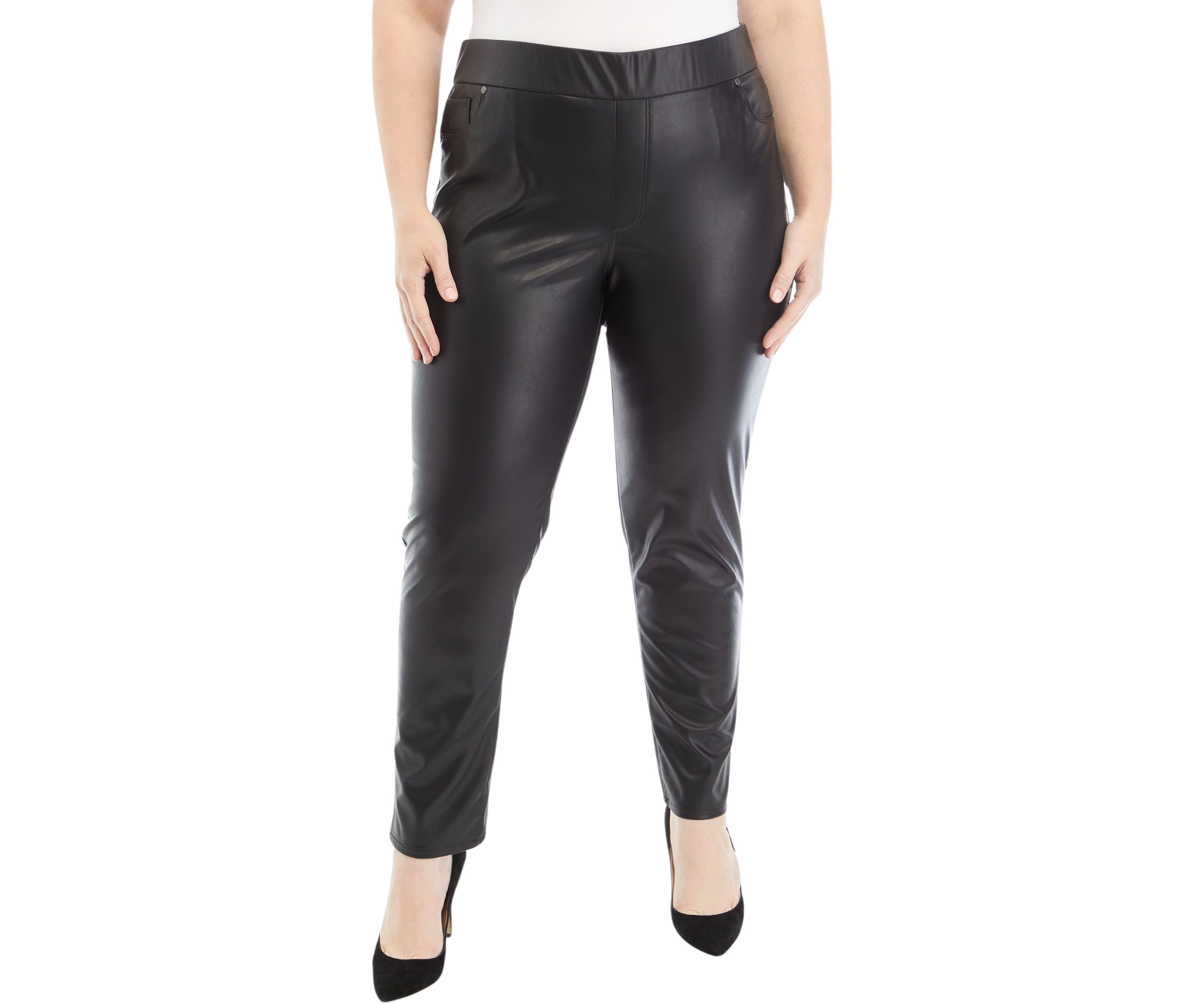 Plus Size Avery Slim Faux Leather Pants