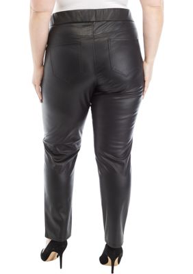 Gloria Vanderbilt Plus Size Avery Slim Faux Leather Pants