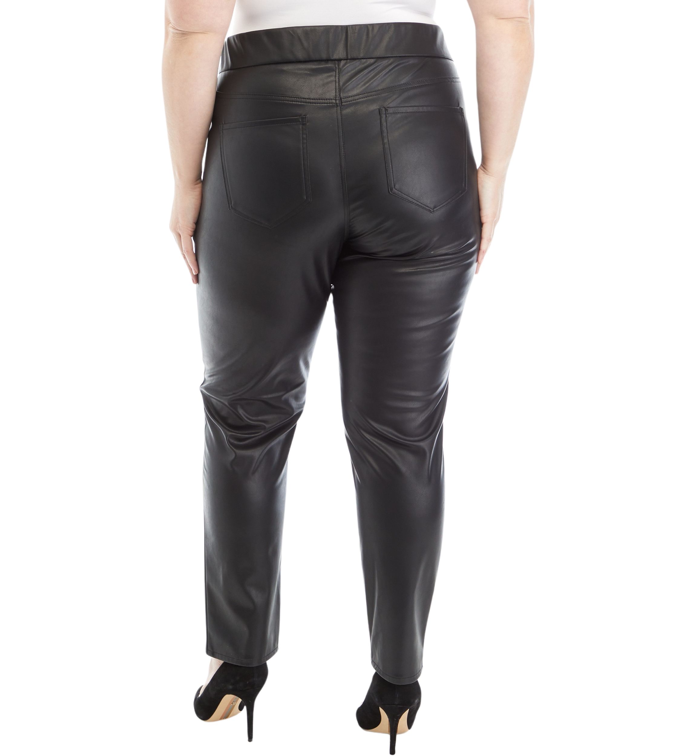Plus Size Avery Slim Faux Leather Pants