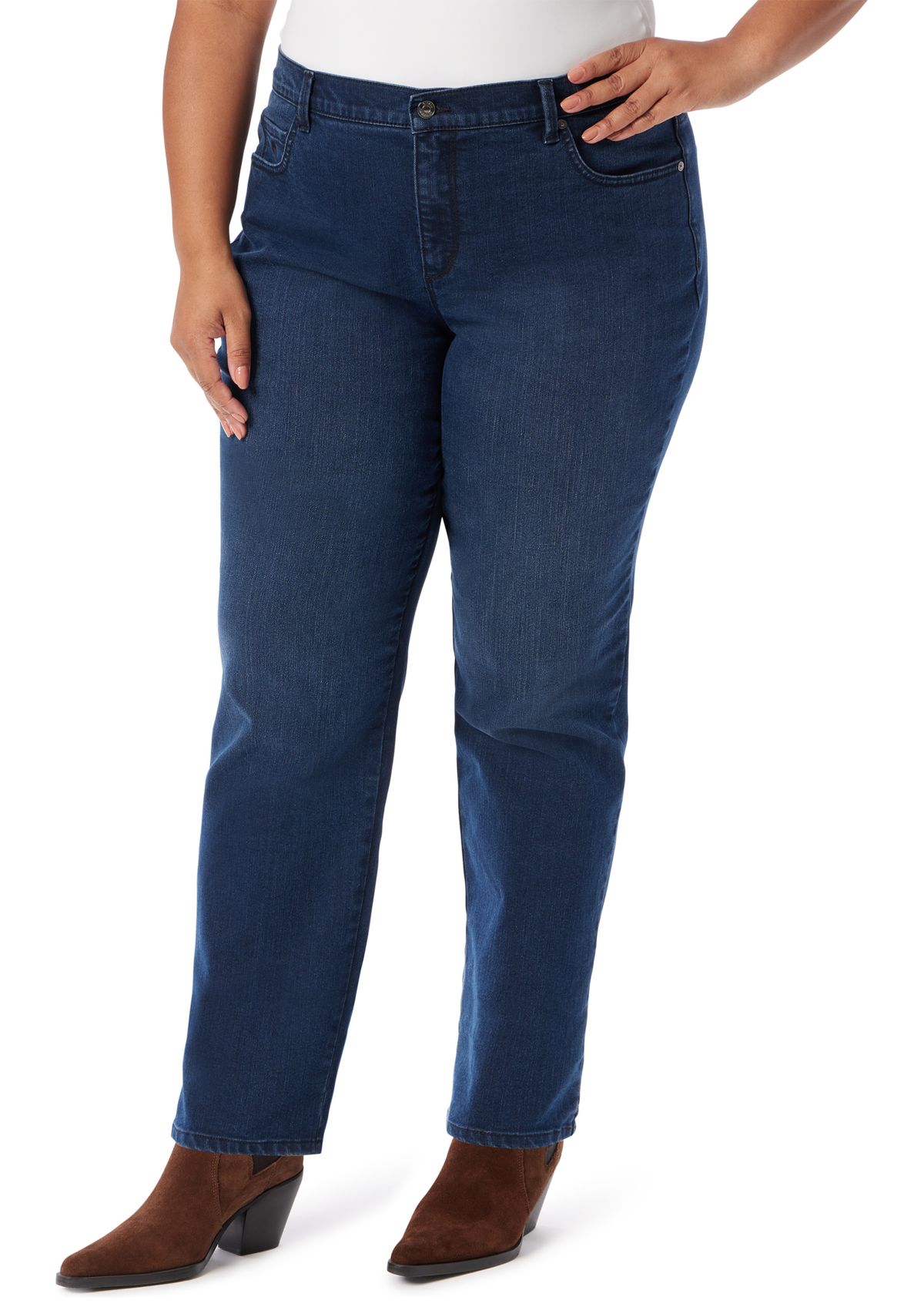 Plus Size Amanda Classic Straight Leg Short Jeans