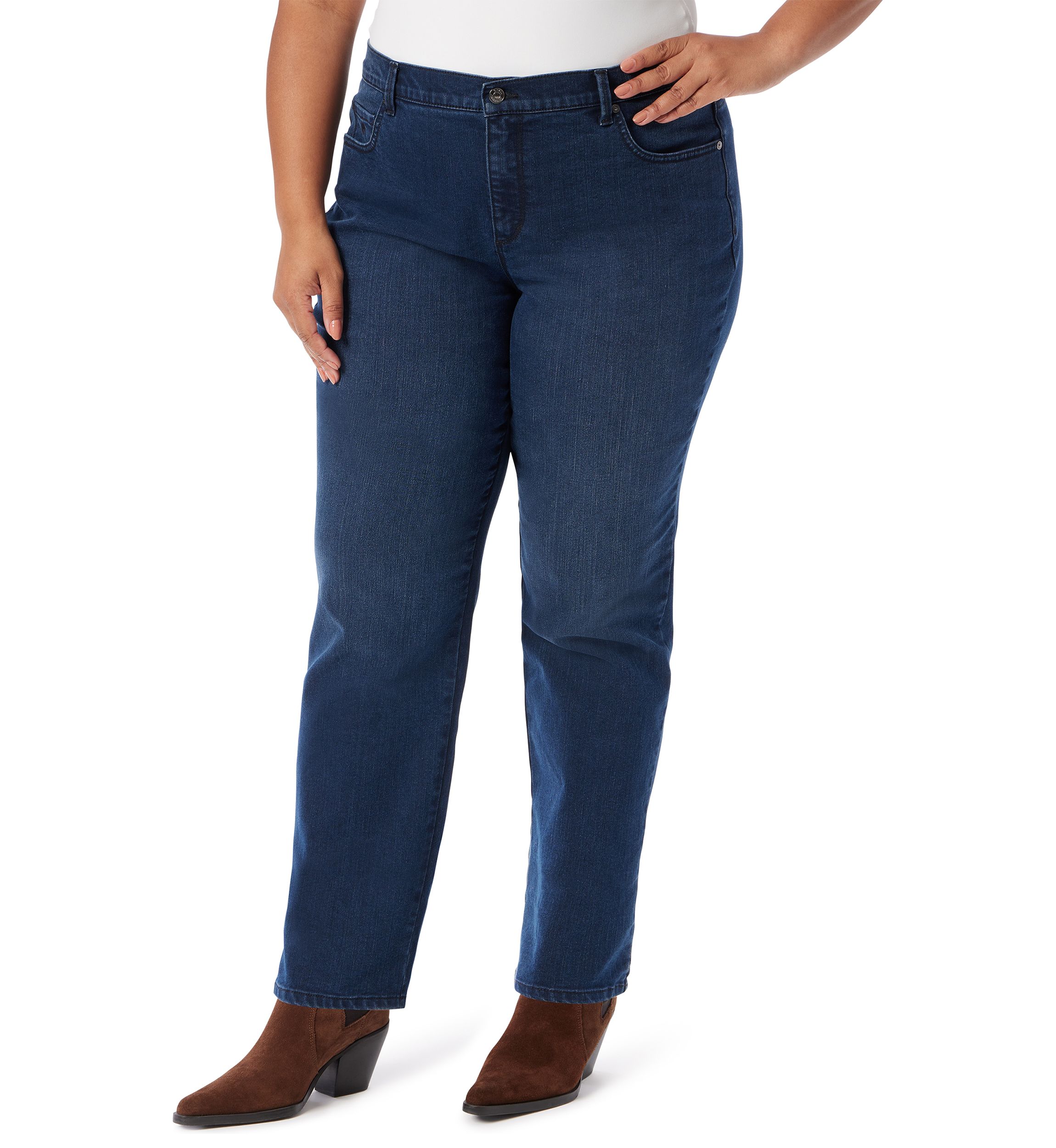 Plus Size Amanda Classic Straight Leg Short Jeans