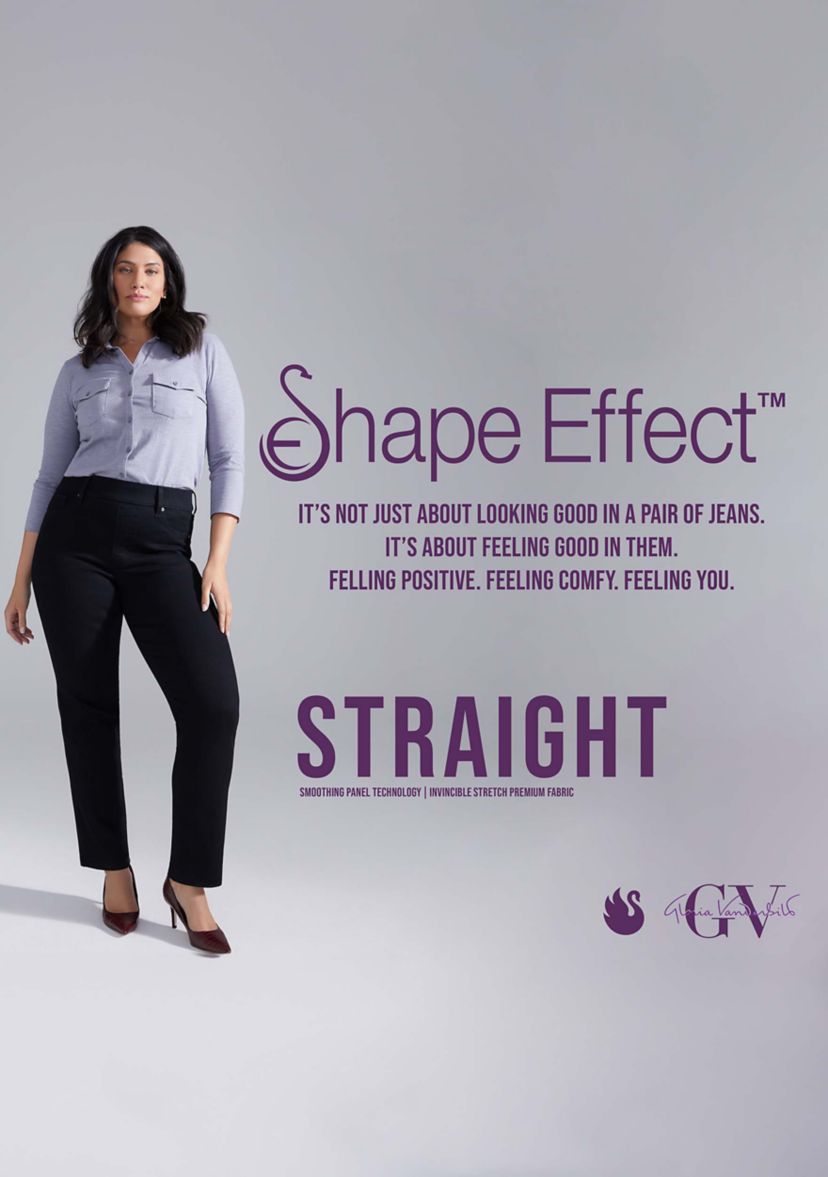 Womens Shape Effect Pull On Straight Jeans