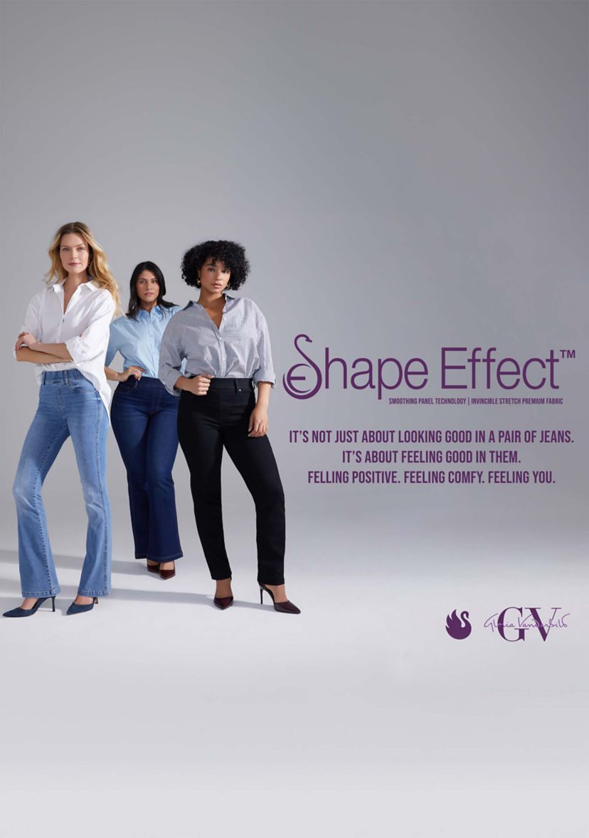 Womens Shape Effect Pull On Straight Jeans