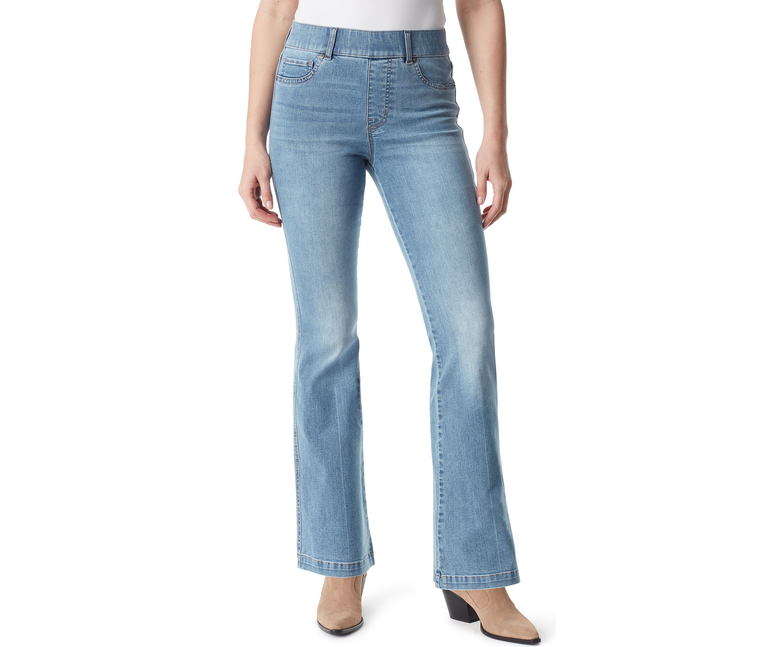 Womens Shape Effect Pull On Flare Jeans