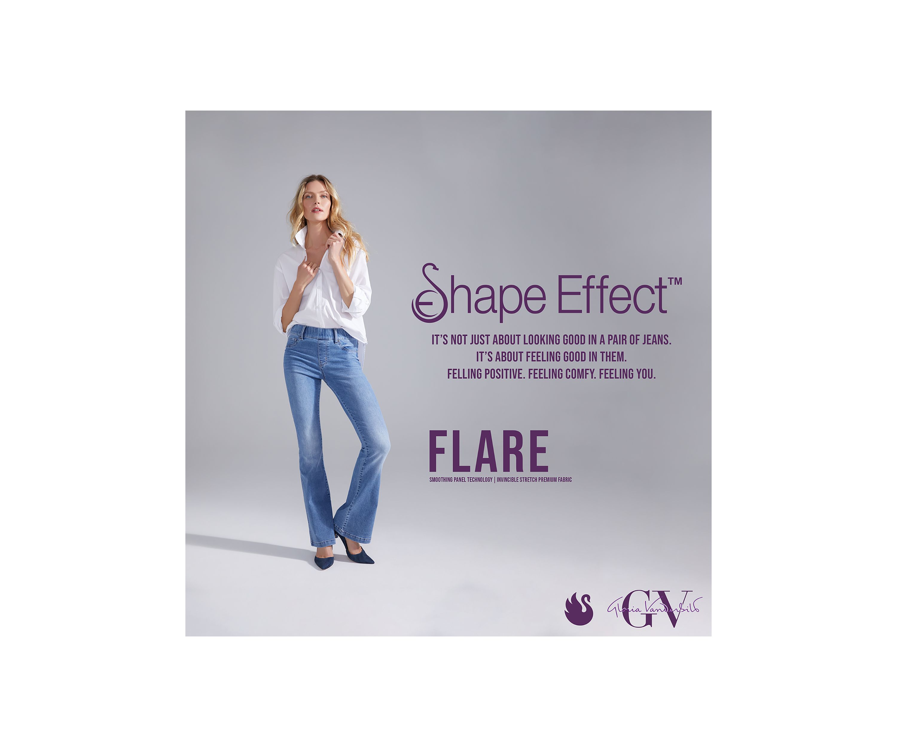 Womens Shape Effect Pull On Flare Jeans