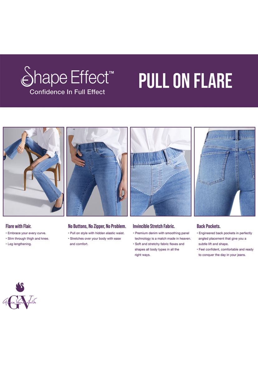 Womens Shape Effect Pull On Flare Jeans