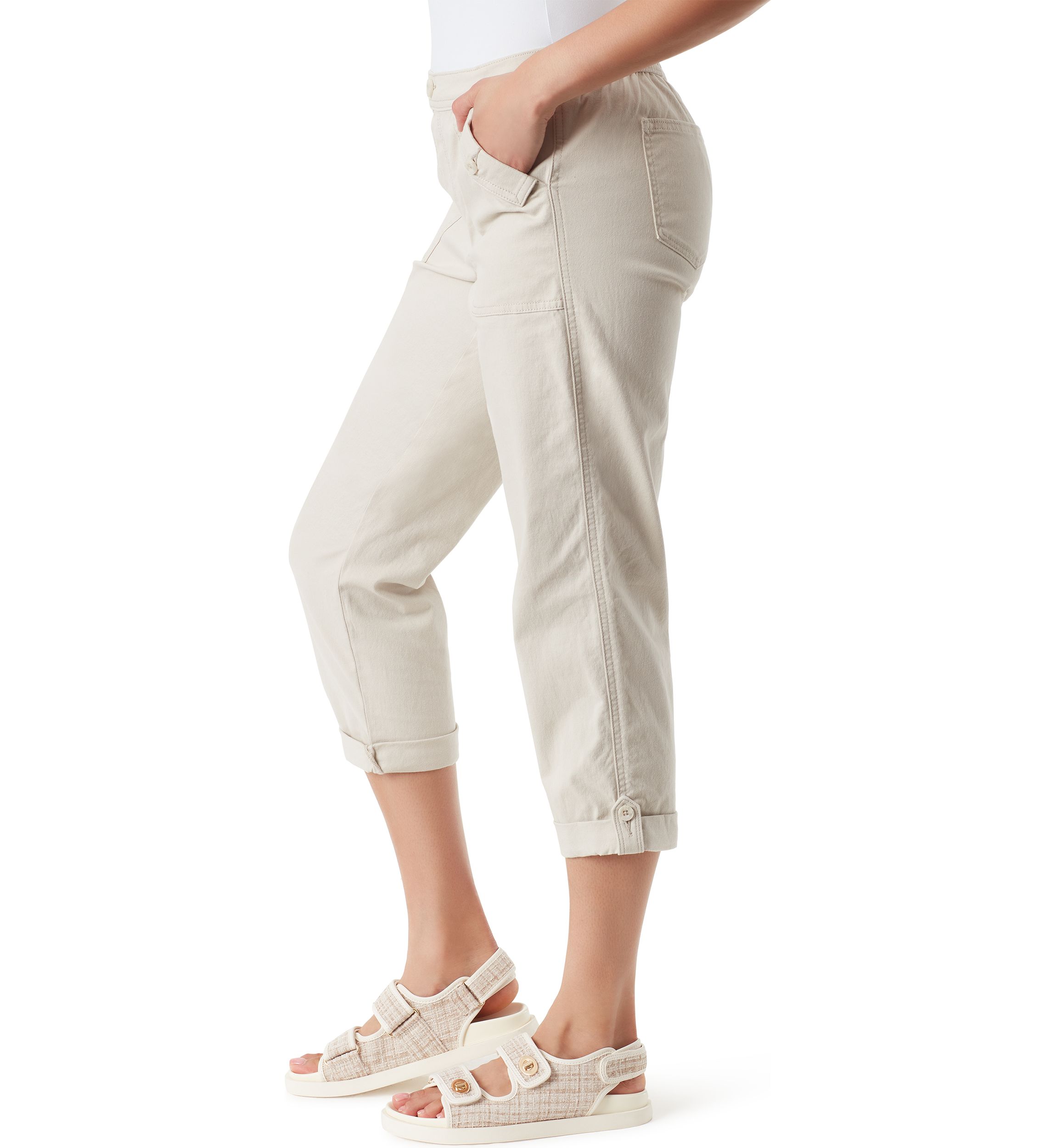 Pull On Utility Capri Pants
