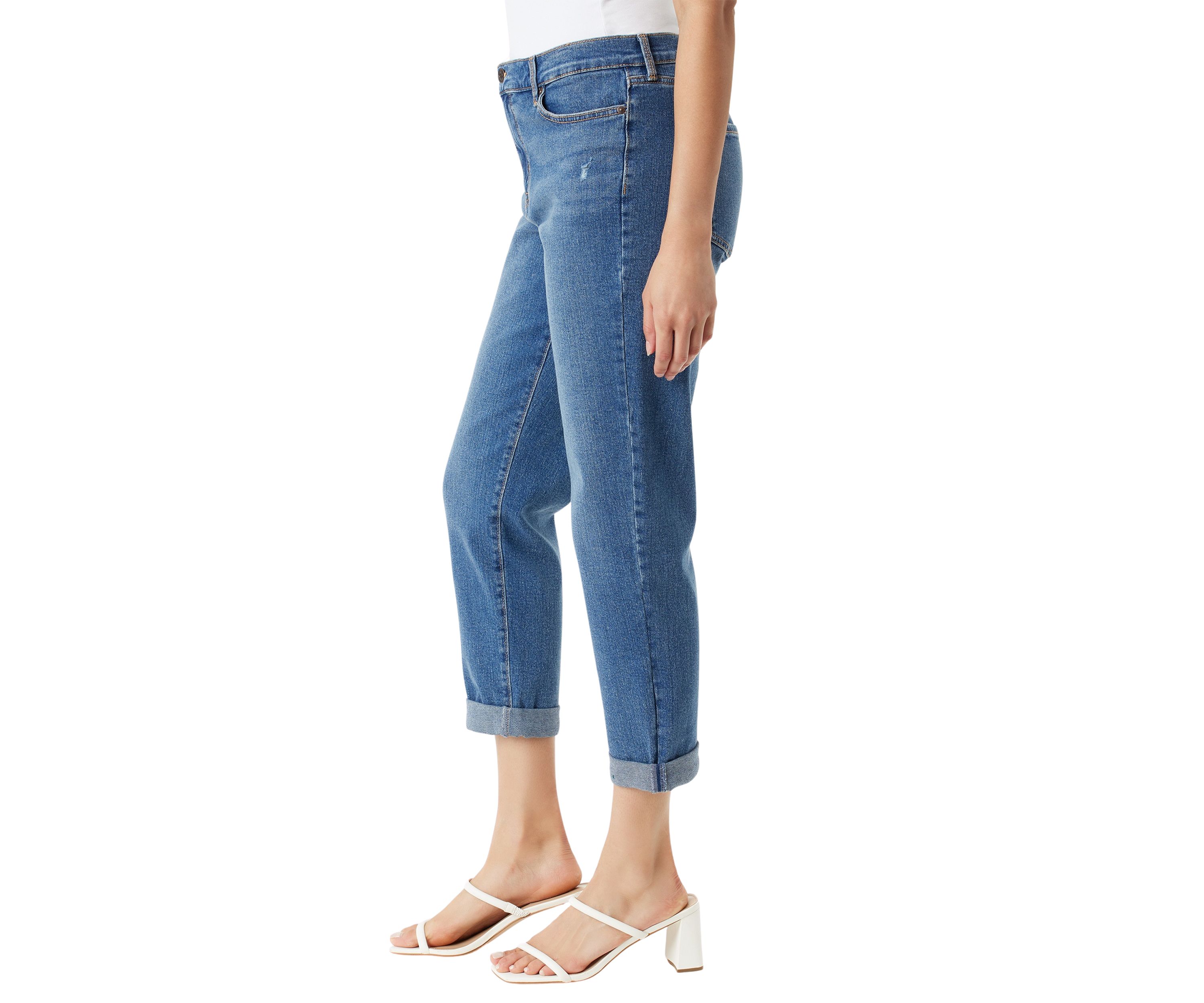 Jewelly Dames Stretch Mom Jeans | Slim Boyfriend Style | Rits en knoop, S