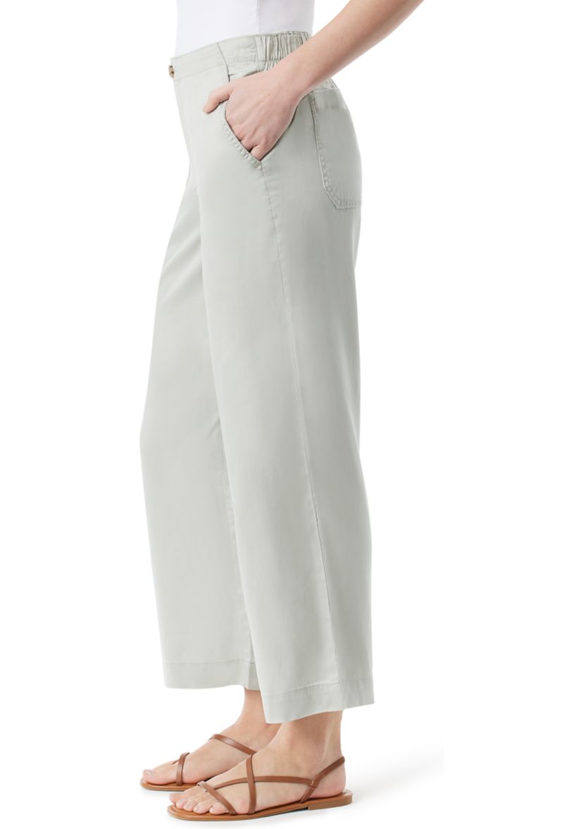 Womens Cropped Wide Leg Pants