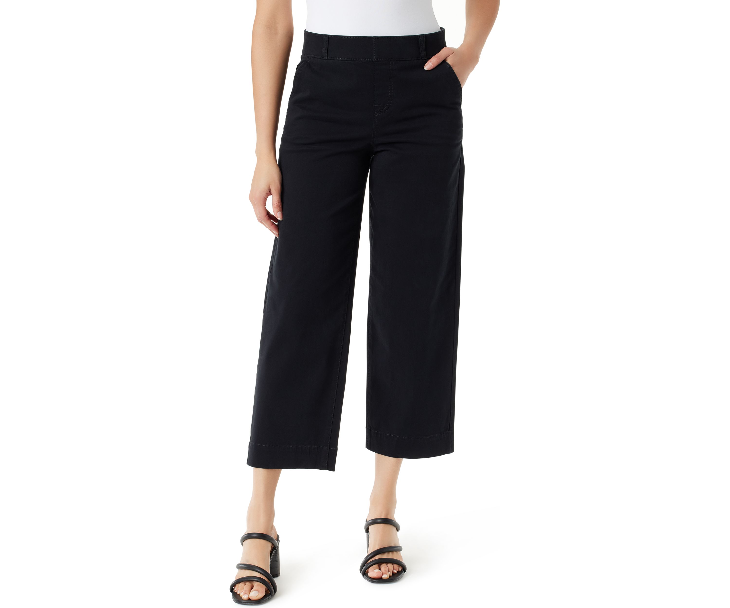 Womens Wide Leg Cropped Pants