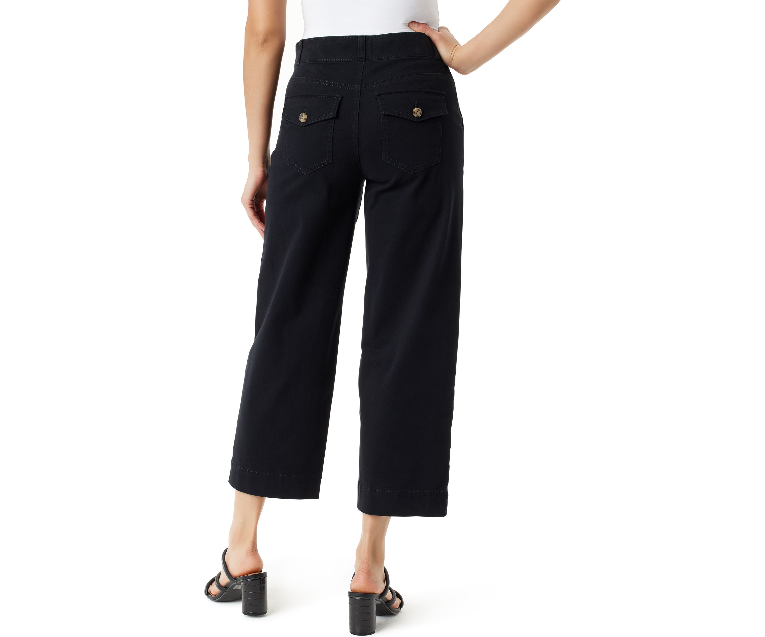 Womens Wide Leg Cropped Pants